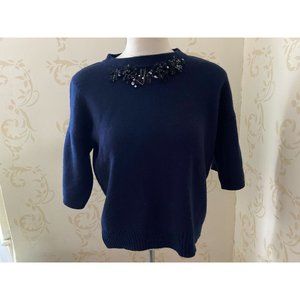 Tara Jarmon Wool Blend Beaded Sweater Ladies Medium